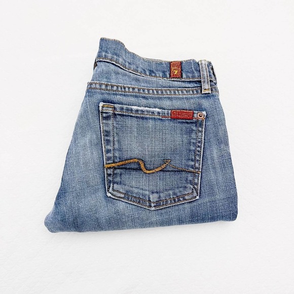 7 For All Mankind Bootcut Denim Jeans Medium Wash SZ27 - Picture 7 of 8